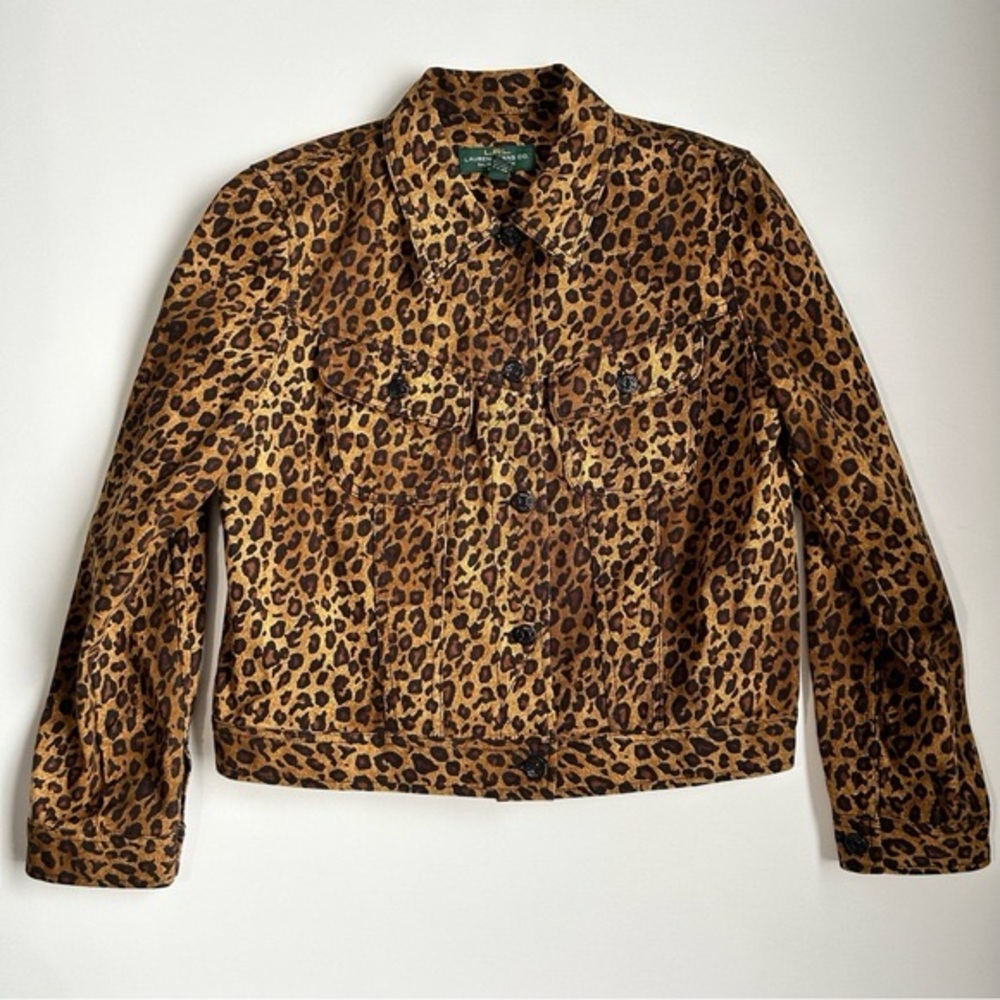 Lauren Ralph Lauren Leopard Print Jacket in Brown and Tan